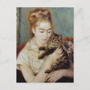 Carte Postale Femme au chat de Pierre-Auguste Renoir