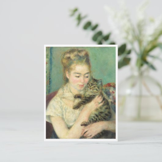 Carte Postale Femme au chat par Auguste Renoir (Debout devant)