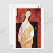 Carte Postale Femme au éventail, Modigliani (Devant / Derrière)