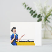 Carte Postale Femme au foyer et nouvelle laveuse (Debout devant)