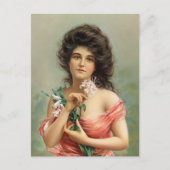 Carte Postale Femme au lys | Louis Prang & Co. (Devant)