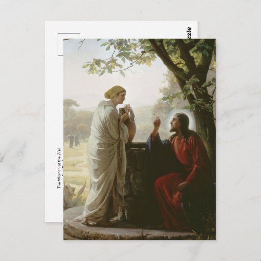 Carte Postale Femme au puits par Carl Bloch Postcard (Devant / Derrière)