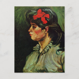 Carte Postale Femme au ruban rouge Portrait par Vincent van Gogh