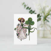 Carte Postale Femme au trèfle Vintage Saint Patrick (Debout devant)