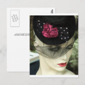 Carte Postale Femme au Voile noir (Devant / Derrière)