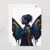 Carte Postale Femme aux ailes papillon (Devant / Derrière)