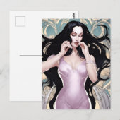 Carte Postale Femme Aux Cheveux Longues (Devant / Derrière)