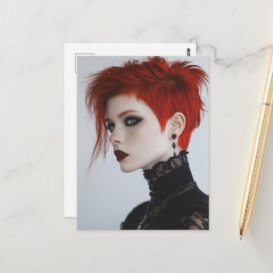 Carte Postale Femme aux Cheveux Rouges