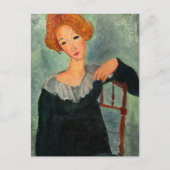 Carte Postale Femme aux cheveux rouges par Amedeo Modigliani (Devant)