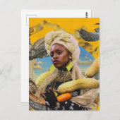 Carte Postale Femme Aux Fruits Exotiques (Devant / Derrière)