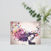 Carte Postale Femme aux papillons (Debout devant)