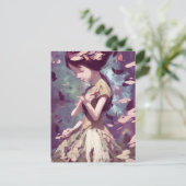 Carte postale Femme Aux Papillons (Debout devant)