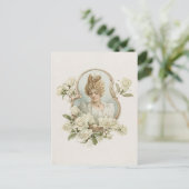 Carte postale Femme aux roses blanches (Debout devant)