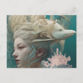 Carte Postale Femme avec anguille sur la tête (Devant)