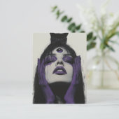 Carte Postale Femme avec chat et troisième oeil (Debout devant)