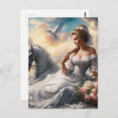 Carte Postale Femme avec cheval (Devant / Derrière)