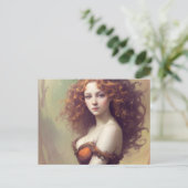 Carte postale Femme avec cheveux bouclés (Debout devant)