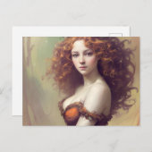 Carte postale Femme avec cheveux bouclés (Devant / Derrière)