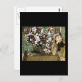 Carte Postale Femme Avec Chrysanthemum (Devant / Derrière)