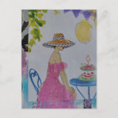 Carte Postale Femme avec collage de cupcakes (Devant)