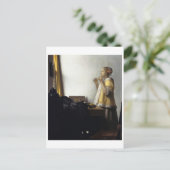 Carte Postale Femme avec collier de perles par Johannes Vermeer (Debout devant)
