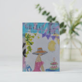 Carte Postale Femme avec cupcakes Grèce collage (Debout devant)