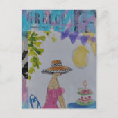 Carte Postale Femme avec cupcakes Grèce collage (Devant)