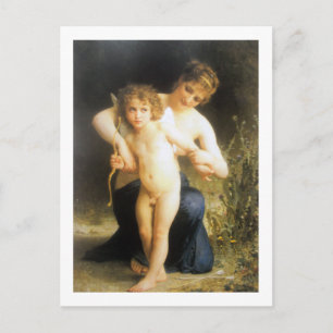 Carte Postale Femme avec Cupidon, Bouguereau