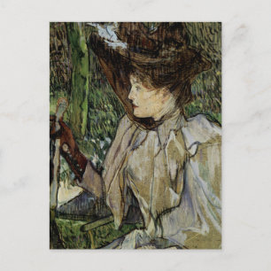 Carte Postale Femme avec gants par Toulouse-Lautrec