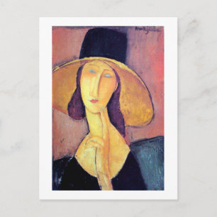 Carte Postale Femme avec grand Casquette, Modigliani