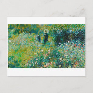 Carte Postale Femme avec Parasol, Jardin, Renoir