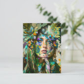 Carte Postale Femme avec perroquet, poste (Debout devant)