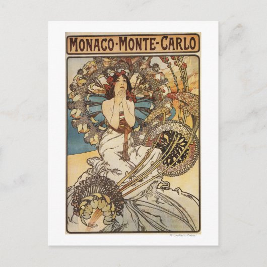 Carte Postale Femme avec plumes - PLM Railway Travel Poster (Devant)