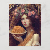 Carte Postale Femme Avec Spaghetti (Devant)