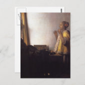 Carte Postale Femme avec un collier de perle (Devant / Derrière)