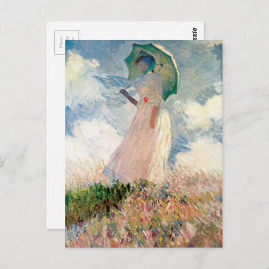 Carte Postale Femme avec un parasol - Claude Monet (Devant / Derrière)