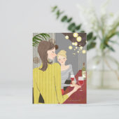 Carte Postale Femme avec vin (Debout devant)