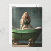 Carte postale Femme Bath Clawfoot (Devant / Derrière)