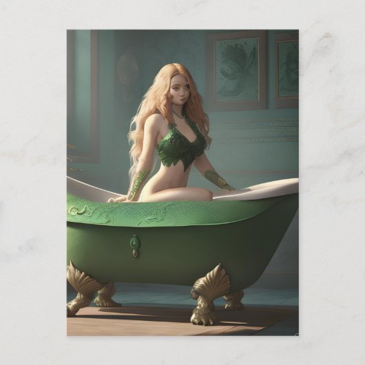 Carte postale Femme Bath Clawfoot (Devant)