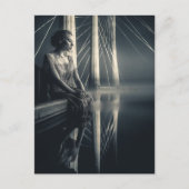 Carte Postale Femme blanche noire au pont Double exposition (Devant)