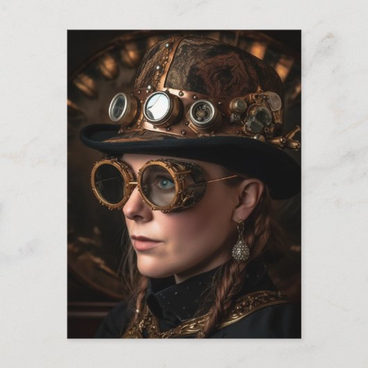 Carte Postale Femme Blonde Mode Steampunk (Devant)