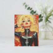 Carte Postale Femme Blonde Superbe Rétro (Debout devant)
