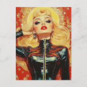 Carte Postale Femme Blonde Superbe Rétro (Devant)