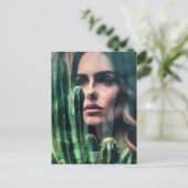 Carte Postale Femme Cactus Double Exposition (Debout devant)