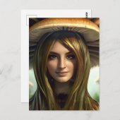 Carte Postale Femme Champignon (Devant / Derrière)