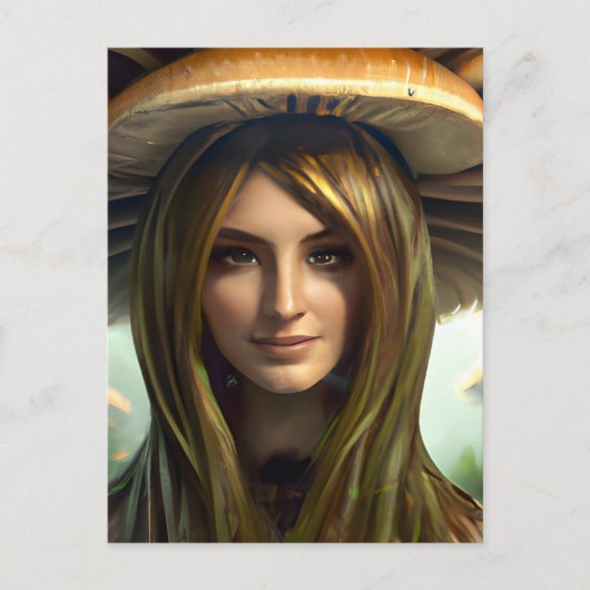 Carte Postale Femme Champignon (Devant)