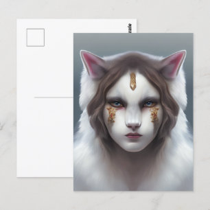 Carte Postale Femme-chat déesse nordique