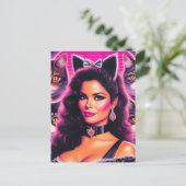 Carte Postale Femme Chat Rétrowave 80s (Debout devant)