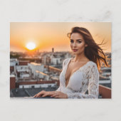 Carte Postale Femme chaude sur le toit (Devant)