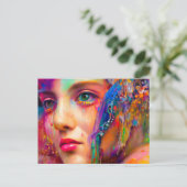 Carte postale femme colorée (Debout devant)